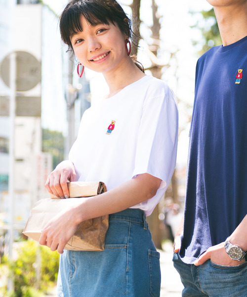 WEGO（ウィゴー）の「WEGO/ベアワンポイント刺繍Tシャツ（Tシャツ/カットソー・メンズ・ネイビー/ベージュ/ホワイト/ホワイト系その他/その他2/その他1・LARGE/MEDIUM/SMALL）」の7枚目の写真