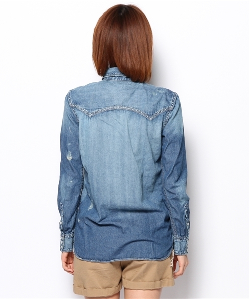 goa（ゴア）の「6OZ ﾃﾞﾆﾑｼｬﾂ（シャツ/ブラウス・レディース・ブルー・FREE）」の4枚目の写真