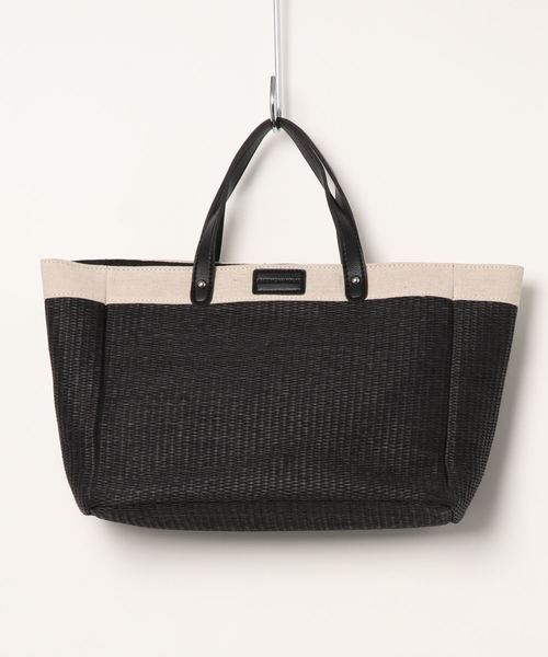 AMERICAN HOLIC（アメリカンホリック）の「雑材スクエアトートバッグ（トートバッグ・レディース・ブラック/ベージュ・FREE）」の2枚目の写真