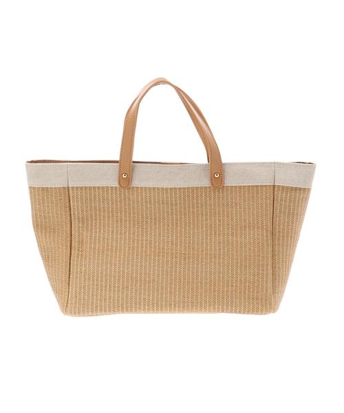 AMERICAN HOLIC（アメリカンホリック）の「雑材スクエアトートバッグ（トートバッグ・レディース・ブラック/ベージュ・FREE）」の4枚目の写真