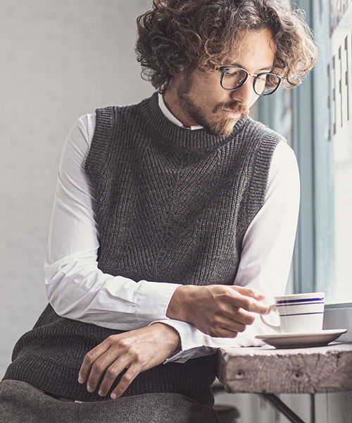 CAMBIO�i�J���r�I�j�́umcg2477-Wool Knit Vest�@�j�b�g�x�X�g�i�x�X�g�j�v�b�`���R�[��