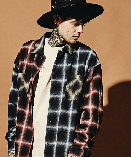 MSML(エムエスエムエル)の「CRAZY PATTERN BALLOON OMBRE CHECK SHIRTS(シャツ/ブラウス・メンズ・ブラック・S/M/L)」の19枚目の写真
