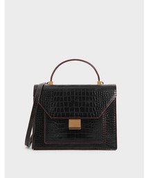 CHARLES & KEITH | クロックエフェクトトップハンドルバッグ / Croc-Effect Top Handle Bag(ハンドバッグ)