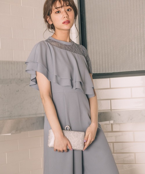 アシメラッフルオールインワン Andemiu アンデミュウ のドレス Web限定 Web限定