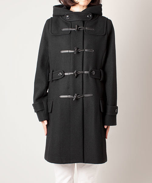 NANO universe(ナノユニバース)の「ハードメルトンロングダッフルコート(ダッフルコート・レディース・ブラック/ベージュ/ネイビー・36/38)」の9枚目の写真