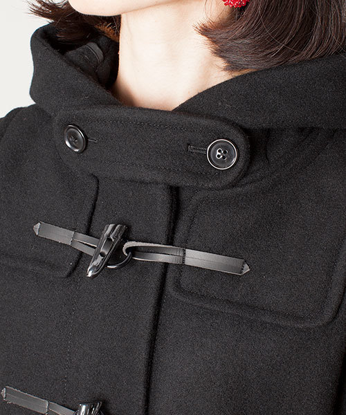 NANO universe(ナノユニバース)の「ハードメルトンロングダッフルコート(ダッフルコート・レディース・ブラック/ベージュ/ネイビー・36/38)」の4枚目の写真