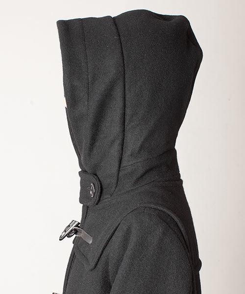 NANO universe(ナノユニバース)の「ハードメルトンロングダッフルコート(ダッフルコート・レディース・ブラック/ベージュ/ネイビー・36/38)」の6枚目の写真