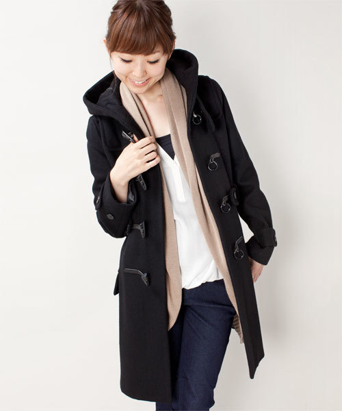 NANO universe(ナノユニバース)の「ハードメルトンロングダッフルコート(ダッフルコート・レディース・ブラック/ベージュ/ネイビー・36/38)」の19枚目の写真