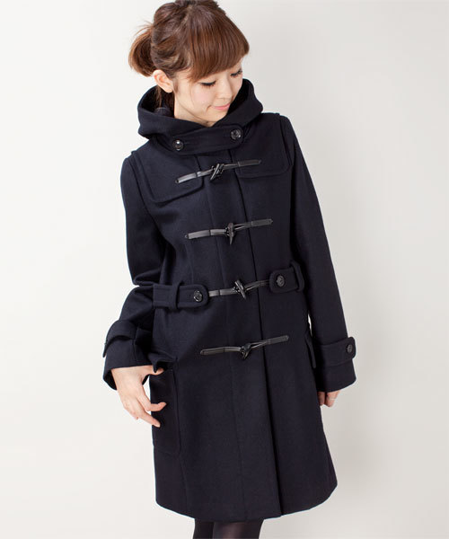 NANO universe(ナノユニバース)の「ハードメルトンロングダッフルコート(ダッフルコート・レディース・ブラック/ベージュ/ネイビー・36/38)」の17枚目の写真