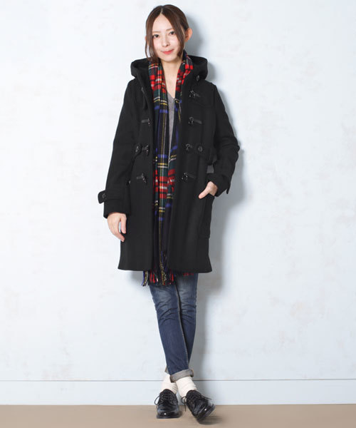 NANO universe(ナノユニバース)の「ハードメルトンロングダッフルコート(ダッフルコート・レディース・ブラック/ベージュ/ネイビー・36/38)」の20枚目の写真