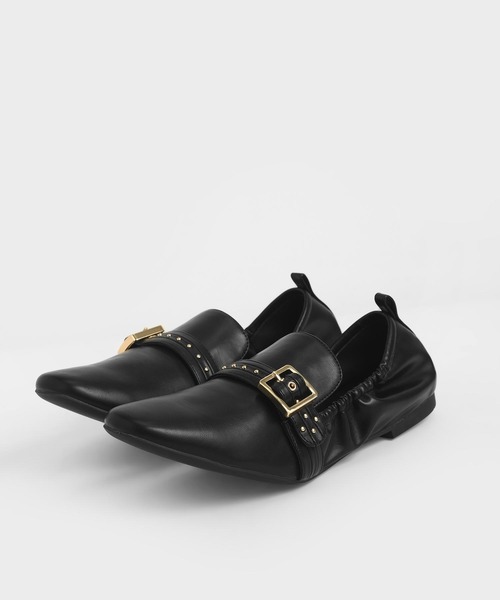 CHARLES & KEITH（チャールズ & キース）の「バックルディテール スタッズドローファー / Buckle Detail Studded Loafers（ローファー・レディース・ブラック/ブラウン/オフホワイト・22.5cm/23cm/23.5cm/24.5cm/25cm/25.5cm）」の8枚目の写真
