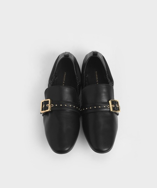 CHARLES & KEITH（チャールズ & キース）の「バックルディテール スタッズドローファー / Buckle Detail Studded Loafers（ローファー・レディース・ブラック/ブラウン/オフホワイト・22.5cm/23cm/23.5cm/24.5cm/25cm/25.5cm）」の10枚目の写真