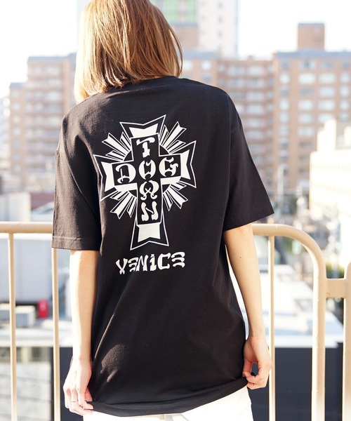 DOGTOWN（ドッグタウン）の「Cross Logo Venice S/S T-SHIRTS/ ドッグタウン Tシャツ ユニセックス バックプリント ベニス（Tシャツ/カットソー・メンズ・ブラック/ホワイト・SMALL/MEDIUM/LARGE/X-LARGE）」の4枚目の写真