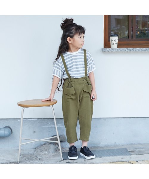 Otonato（オトナト）の「/裾ラウンドボーダーＴシャツ【親子でおそろいリンクコーデ】（Tシャツ/カットソー・キッズ・グレー/ブルー・90/100/110/120/130/140）」の3枚目の写真