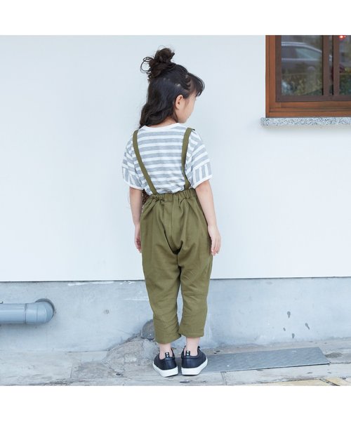 Otonato（オトナト）の「/裾ラウンドボーダーＴシャツ【親子でおそろいリンクコーデ】（Tシャツ/カットソー・キッズ・グレー/ブルー・90/100/110/120/130/140）」の4枚目の写真