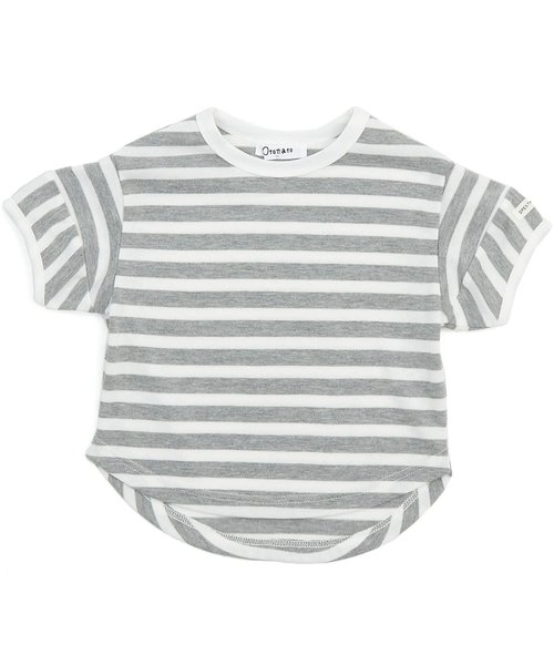 Otonato（オトナト）の「/裾ラウンドボーダーＴシャツ【親子でおそろいリンクコーデ】（Tシャツ/カットソー・キッズ・グレー/ブルー・90/100/110/120/130/140）」の5枚目の写真