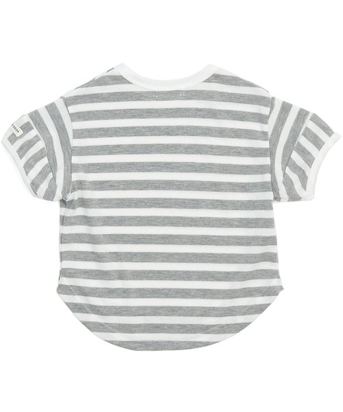 Otonato（オトナト）の「/裾ラウンドボーダーＴシャツ【親子でおそろいリンクコーデ】（Tシャツ/カットソー・キッズ・グレー/ブルー・90/100/110/120/130/140）」の7枚目の写真