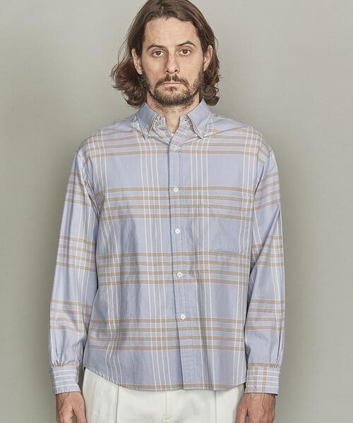 BEAUTY&YOUTH UNITED ARROWS（ビューティーアンドユースユナイテッドアローズ）の「BY ナードチェック ビッグフォルム シャツ（シャツ/ブラウス・メンズ・クリーム/ライラック・SMALL/MEDIUM/LARGE/X-LARGE）」の3枚目の写真