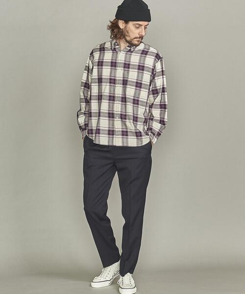 BEAUTY&YOUTH UNITED ARROWS（ビューティーアンドユースユナイテッドアローズ）の「BY ナードチェック ビッグフォルム シャツ（シャツ/ブラウス・メンズ・クリーム/ライラック・SMALL/MEDIUM/LARGE/X-LARGE）」の14枚目の写真