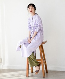 LOWRYS FARM | アサコンバンドカラーシャツワンピース　886422(ワンピース)