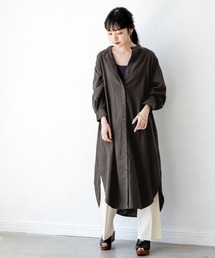 LOWRYS FARM | アサコンバンドカラーシャツワンピース　886422(ワンピース)