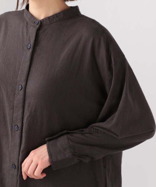 LOWRYS FARM(ローリーズファーム)の「アサコンバンドカラーシャツワンピース 886422(ワンピース・レディース・チャコールグレー/ベージュ/アイボリー/パープル・FREE)」の8枚目の写真