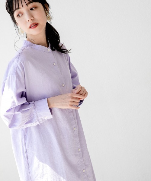 LOWRYS FARM(ローリーズファーム)の「アサコンバンドカラーシャツワンピース 886422(ワンピース・レディース・チャコールグレー/ベージュ/アイボリー/パープル・FREE)」の19枚目の写真