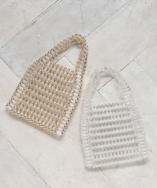 one after another NICE CLAUP（ワンアフターアナザーナイスクラップ）の「ビーズバッグ（ハンドバッグ・レディース・ゴールド/クリア・FREE）」の17枚目の写真