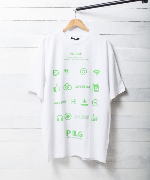 Pledge（プレッジ）の「《pledge》ビッグシルエット　バックプリントＴシャツ（Tシャツ/カットソー・レディース・ホワイト系その他2/ホワイト系その他3/ホワイト系その他4/ホワイト系その他5/ホワイト系その他6/ブラック系その他2/ブラック系その他3/ブラック系その他4/ブラック系その他5/ブラック系その他6/ホワイト系その他/ブラック系その他・MEDIUM/LARGE）」の6枚目の写真