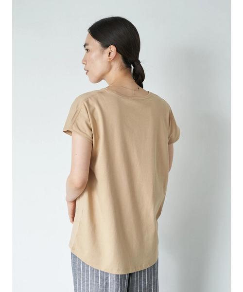 AMERICAN HOLIC（アメリカンホリック）の「フレンチスリーブクルーネックカットプルオーバー2　＊〇（Tシャツ/カットソー・レディース・チャコールグレー/ベージュ・M/L）」の15枚目の写真