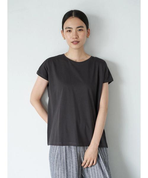AMERICAN HOLIC（アメリカンホリック）の「フレンチスリーブクルーネックカットプルオーバー2　＊〇（Tシャツ/カットソー・レディース・チャコールグレー/ベージュ・M/L）」の11枚目の写真