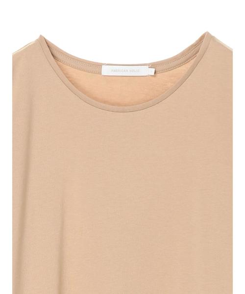 AMERICAN HOLIC（アメリカンホリック）の「フレンチスリーブクルーネックカットプルオーバー2　＊〇（Tシャツ/カットソー・レディース・チャコールグレー/ベージュ・M/L）」の9枚目の写真