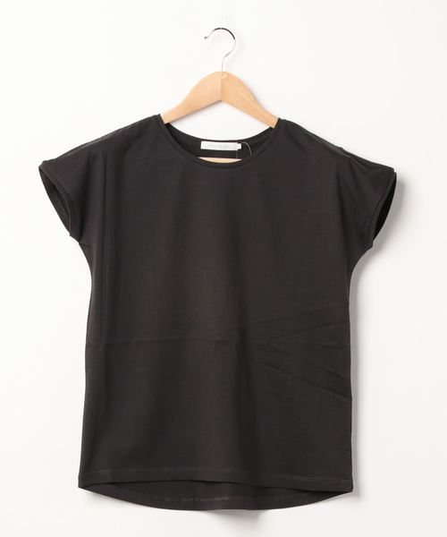 AMERICAN HOLIC（アメリカンホリック）の「フレンチスリーブクルーネックカットプルオーバー2　＊〇（Tシャツ/カットソー・レディース・チャコールグレー/ベージュ・M/L）」の4枚目の写真