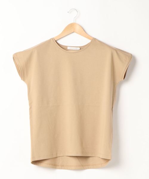 AMERICAN HOLIC（アメリカンホリック）の「フレンチスリーブクルーネックカットプルオーバー2　＊〇（Tシャツ/カットソー・レディース・チャコールグレー/ベージュ・M/L）」の3枚目の写真