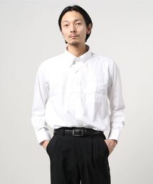 ボタンダウンワイシャツ クラシコ 和柄 白ドビー矢羽根