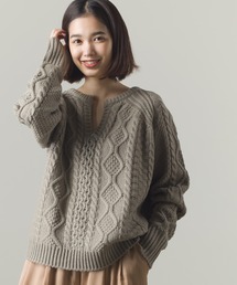 OMNES | アクリルウール スキッパーケーブルニットプルオーバー(ニット/セーター)