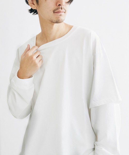 JOURNAL STANDARD(ジャーナルスタンダード)の「ルーズレイヤード(Tシャツ/カットソー・メンズ・ベージュ/ブラック系その他/ホワイト・MEDIUM/LARGE/SMALL)」の17枚目の写真