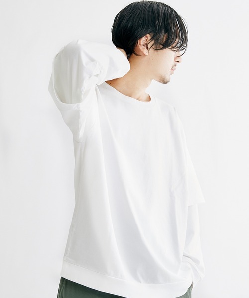 JOURNAL STANDARD(ジャーナルスタンダード)の「ルーズレイヤード(Tシャツ/カットソー・メンズ・ベージュ/ブラック系その他/ホワイト・MEDIUM/LARGE/SMALL)」の19枚目の写真