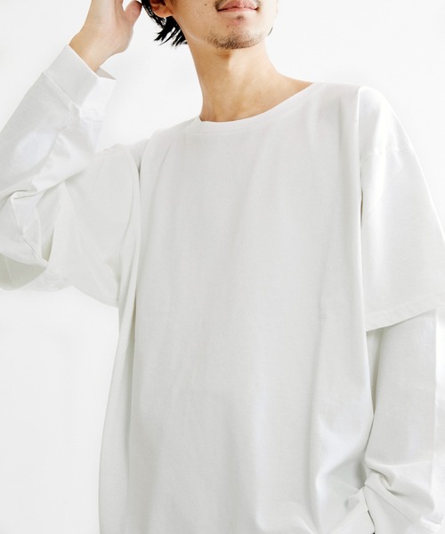 JOURNAL STANDARD(ジャーナルスタンダード)の「ルーズレイヤード(Tシャツ/カットソー・メンズ・ベージュ/ブラック系その他/ホワイト・MEDIUM/LARGE/SMALL)」の20枚目の写真