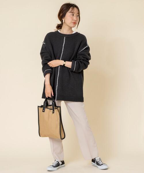 coen（コーエン）の「2WAYブランケット刺繍ニットカーディガン（プルオーバーニット）（カーディガン/ボレロ・レディース・ダークグレー/モカ/ナチュラル/ブラウン・FREE）」の7枚目の写真