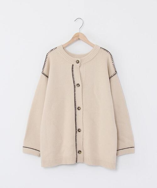 coen（コーエン）の「2WAYブランケット刺繍ニットカーディガン（プルオーバーニット）（カーディガン/ボレロ・レディース・ダークグレー/モカ/ナチュラル/ブラウン・FREE）」の21枚目の写真