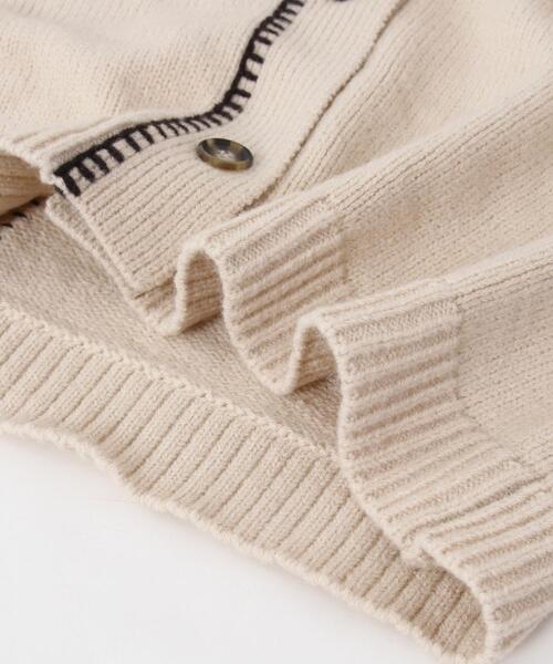 coen（コーエン）の「2WAYブランケット刺繍ニットカーディガン（プルオーバーニット）（カーディガン/ボレロ・レディース・ダークグレー/モカ/ナチュラル/ブラウン・FREE）」の11枚目の写真