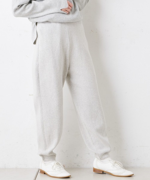 PUAL CE CIN(ピュアルセシン)の「コットンリブプレーティングサルエルパンツ(その他パンツ・レディース・グレー/チャコール/ベージュ/オートミール・FREE)」の4枚目の写真