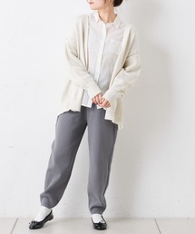 コットンリブプレーティングサルエルパンツ