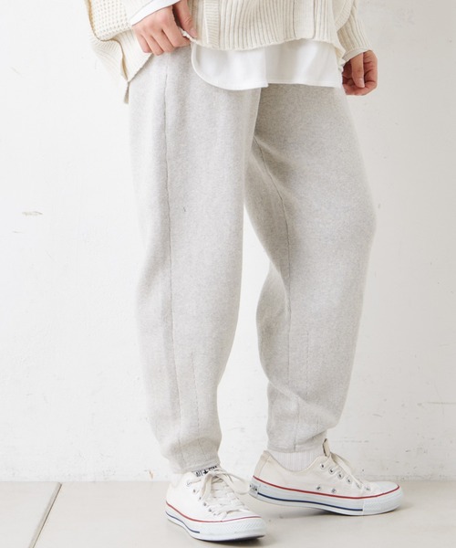 PUAL CE CIN(ピュアルセシン)の「コットンリブプレーティングサルエルパンツ(その他パンツ・レディース・グレー/チャコール/ベージュ/オートミール・FREE)」の7枚目の写真