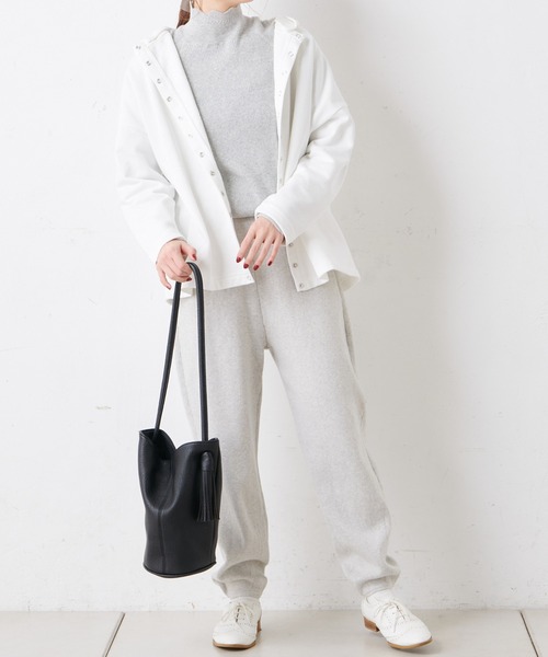 PUAL CE CIN(ピュアルセシン)の「コットンリブプレーティングサルエルパンツ(その他パンツ・レディース・グレー/チャコール/ベージュ/オートミール・FREE)」の11枚目の写真