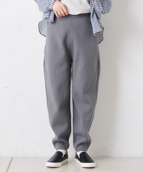 PUAL CE CIN(ピュアルセシン)の「コットンリブプレーティングサルエルパンツ(その他パンツ・レディース・グレー/チャコール/ベージュ/オートミール・FREE)」の13枚目の写真