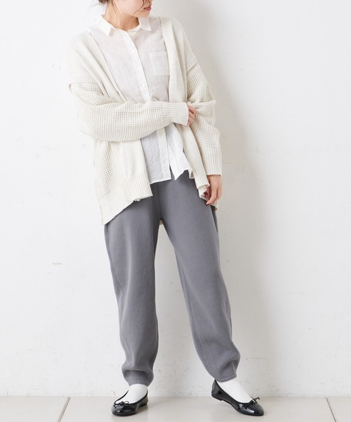 PUAL CE CIN(ピュアルセシン)の「コットンリブプレーティングサルエルパンツ(その他パンツ・レディース・グレー/チャコール/ベージュ/オートミール・FREE)」の19枚目の写真