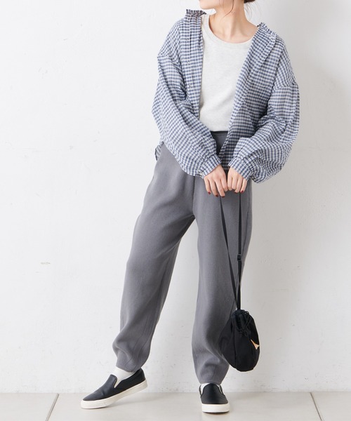 PUAL CE CIN(ピュアルセシン)の「コットンリブプレーティングサルエルパンツ(その他パンツ・レディース・グレー/チャコール/ベージュ/オートミール・FREE)」の16枚目の写真
