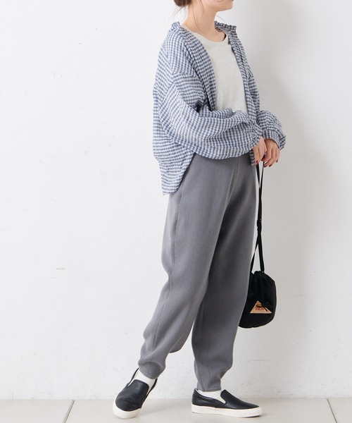 PUAL CE CIN(ピュアルセシン)の「コットンリブプレーティングサルエルパンツ(その他パンツ・レディース・グレー/チャコール/ベージュ/オートミール・FREE)」の17枚目の写真